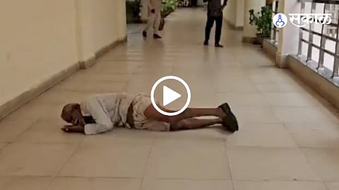 Farmer rolls on floor with folded hands before district magistrate video goes viral