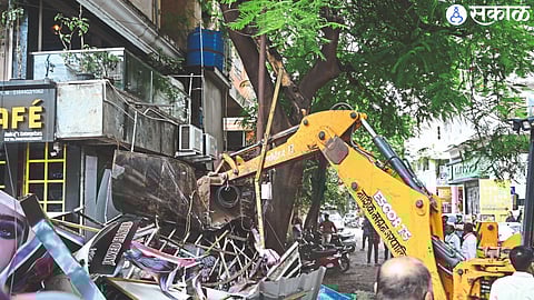 The action initiated by the municipality's encroachment department in the College Road area.