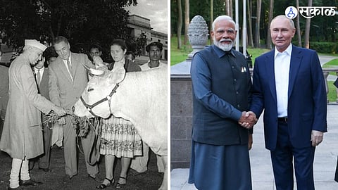 Then Prime Minister Pandit Jawaharlal Nehru, PM Narendra Modi And Vladimir Putin