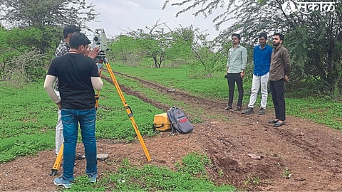 Ongoing village site survey for setting up solar project.