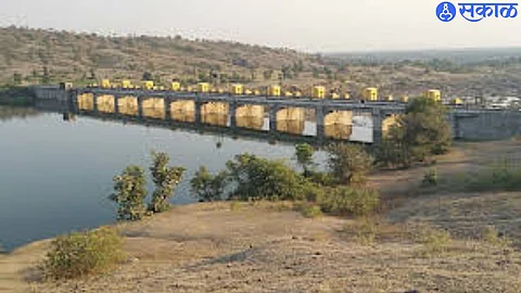 Water flowing through the gates of Aner Dam.
