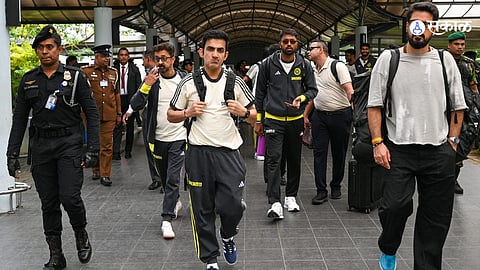 gautam gambhir and team reach sri lanka