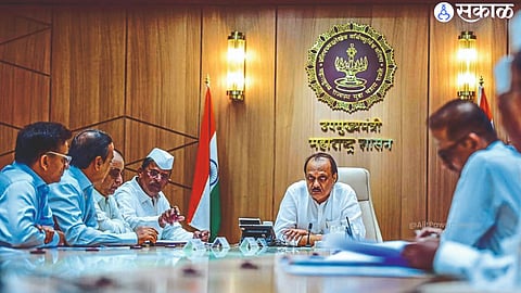 Deputy Chief Minister Ajit Pawar giving instructions regarding crop loan waiver of tribal farmers in the ministry. Neighboring Assembly Vice President Narhari Zirwal