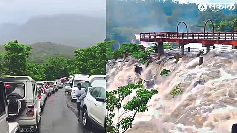 The waterfalls in Bhandardara burst into flames