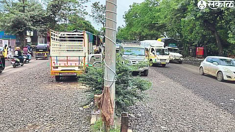 Excavated road from Peth Phata to Moti Super Market area.