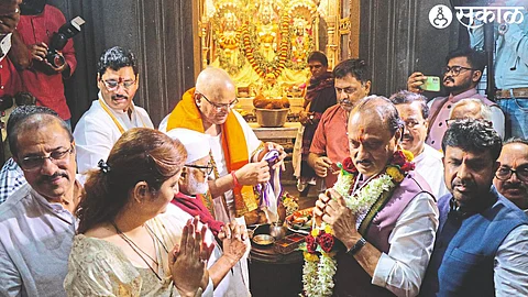 Deputy Chief Minister Ajit Pawar visited Shri Kalaram Temple on Thursday on the occasion of Jansanman Yatra.