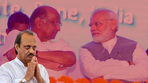 Sharad Pawar, Narendra Modi And Ajit Pawar