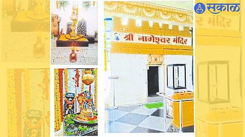 The temple on the hill and its idols.