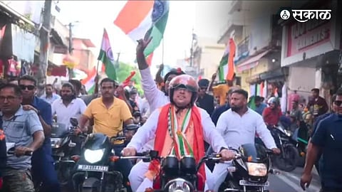 CM Pushkar Singh Dhami in bike rally