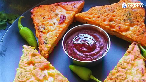 Veg Besan Omelette Sandwich