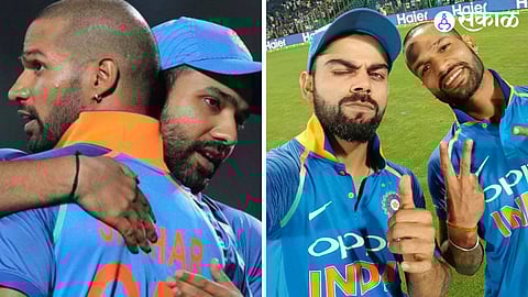 Virat Kohli and Rohit Sharma post for retired Shikhar Dhawan