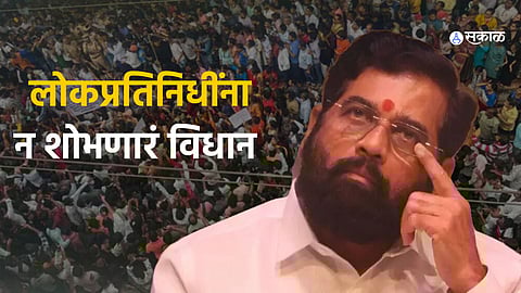 Maharashtra MLA Sanjay Gaikwad speaking to the media about the Badlapur incident.