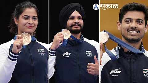 Manu Bhaker, Sarabjot Singh & Swapnil kusale