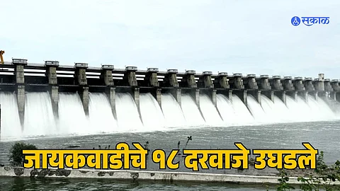 Jayakwadi Dam : जायकवाडी धरणाचे १८ दरवाजे उघडले; गोदापात्रात सोडण्यात आले पाणी!