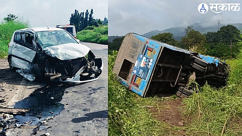 bus and car accident on Pali-Khopoli highway
