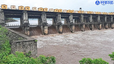 Current discharge from the dam.