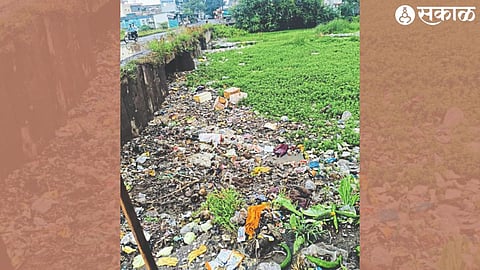 A built up empire of dirt in the river Sivan