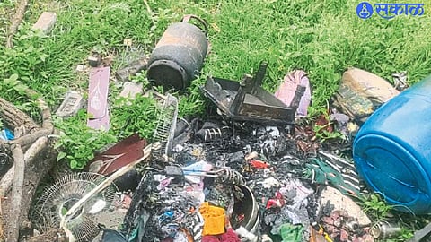 Household items burnt in the fire.