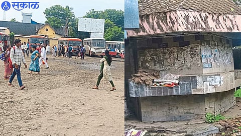 Dilapidated condition of bus station premises due to lack of asphalting. Water tank not in use due to lack of water tank maintenance.