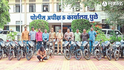 A team of officers and staff present with the bikes seized by the police