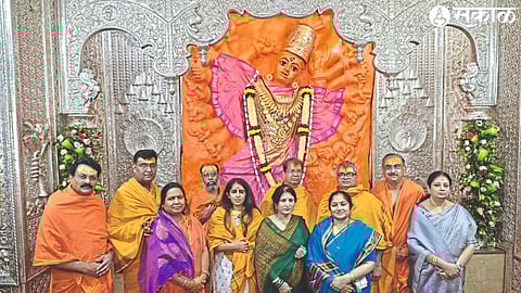 Bombay High Court Justice Nitin Sambare present during Panchamrit Mahapuja of Adimaya on Saturday