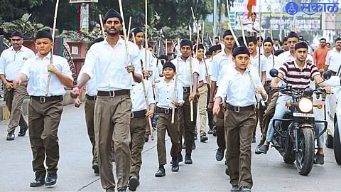 Children who participated in the Bal Pathamchanal of Balshakhas organized by Rashtriya Swayamsevak Sangh.