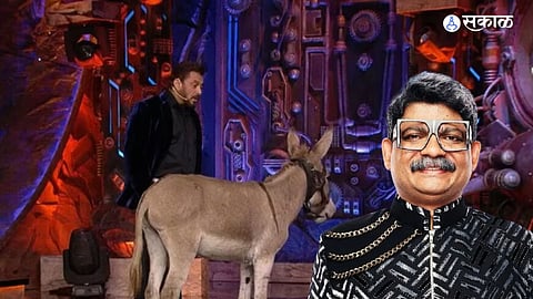 Gunratna Sadavarte with a donkey in Bigg Boss, leading to PETA's notice to Salman Khan.