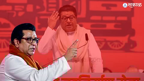 Raj Thackeray delivering a speech at the Dasara Melava 2024, engaging with supporters and emphasizing cultural values.