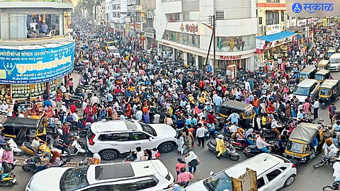 traffic jam during the political rally
