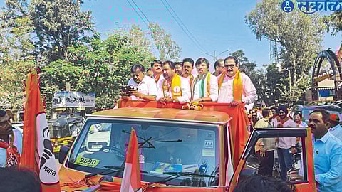 Rally held by candidate Vasant Gite in Madhya Constituency