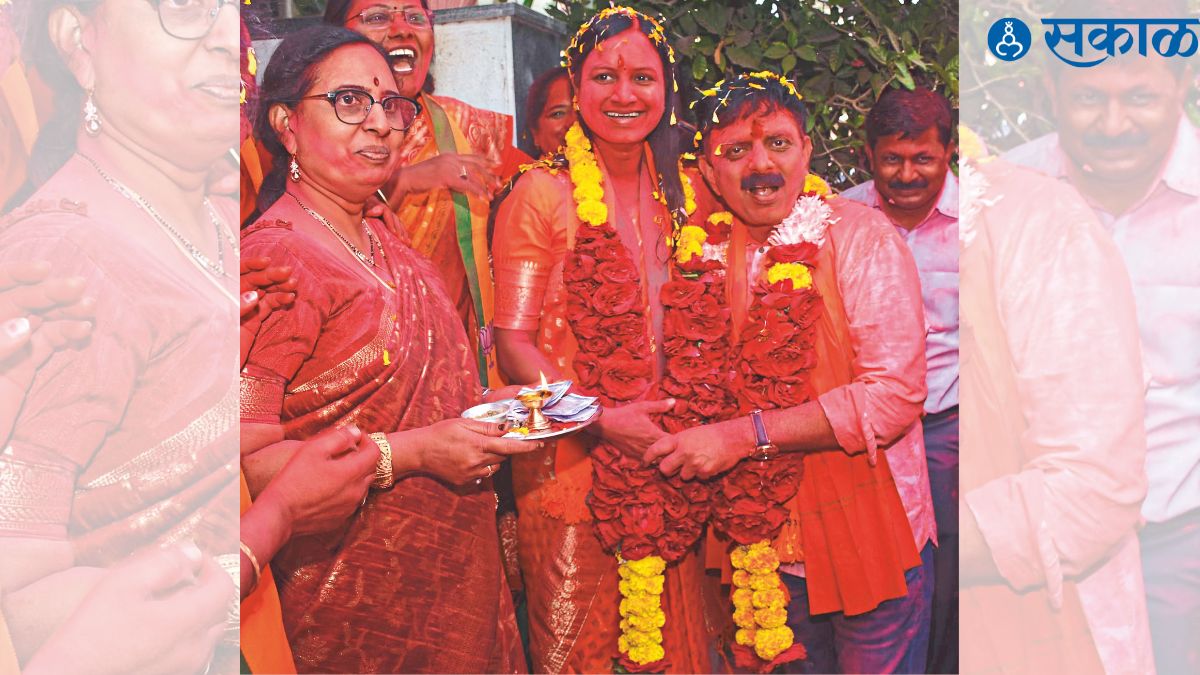 Sanjay Savkare and his lovely wife Rajni Savkare expressing their happiness over the victory.