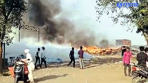 Cotton consumed fire