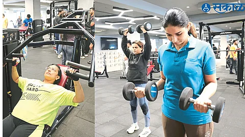 Young woman exercising in the gym