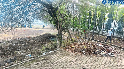Garbage piled up in the village ground.