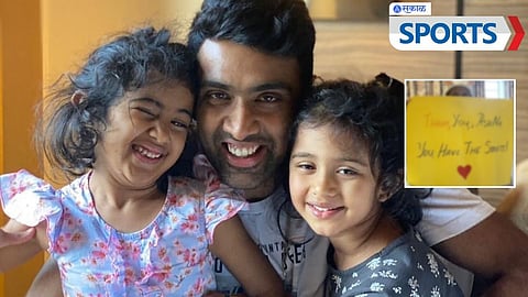 R Ashwin with Daughters