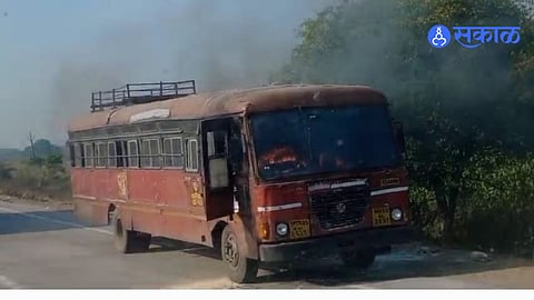Gangakhed ST Bus Fire