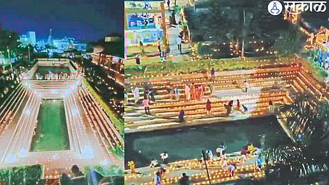 Deepotsav of 16 thousand lamps was held in the Jagdamba Mata temple area