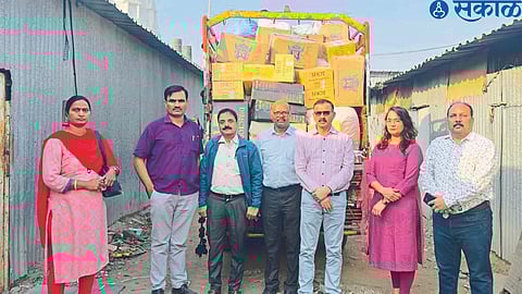 Food and Safety Administration Team with seized stocks of preventive gutka.