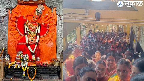 Warkaris prostrated themselves before saptashrungi devi gadh