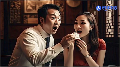 Girl ate ring with cake