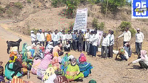 Protesters blocking the tourist road over unresolved rehabilitation issues, causing disruption to travel plans