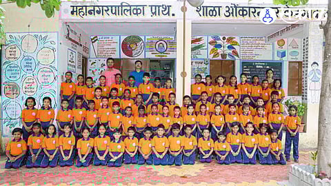 Omkar Nagar School celebrates a 20-fold increase in student enrollment, with classrooms now full due to the rise in Marathi language education.