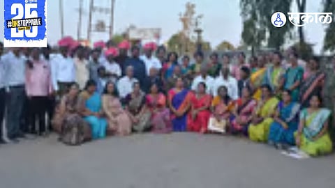 Old classmates reunite after 30 years at Balasaheb Pawar High School for an emotional and joyful celebration."
