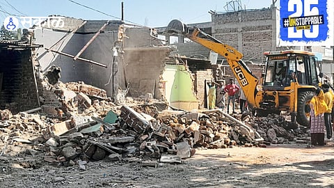 Government action leads to the demolition of the fourth floor at Arshi Complex in Kopargaon, targeting illegal slaughterhouses."