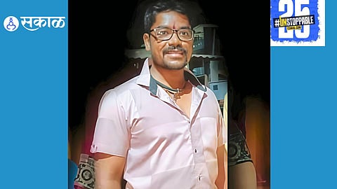 "Scene of the tragic hit-and-run accident in Umbraj, where a two-wheeler rider lost their life and another was seriously injured."