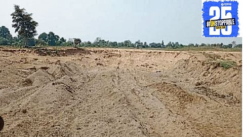 "627 brass of illegal sand discovered by the Sub-Divisional Officer, with further searches planned by the Tehsildar and Patwari team."