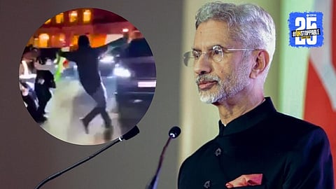 लंडनमध्ये जयशंकर यांच्यावर खलिस्तानी समर्थकाकडून हल्ल्याचा प्रयत्न, गाडीसमोर तिरंगा फाडला; VIDEO VIRAL