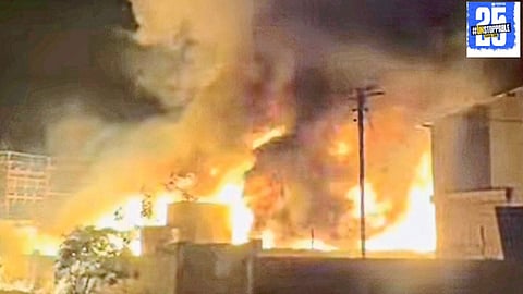 Firefighters battle a massive blaze at a factory in Barshi Industrial Estate, causing extensive property damage and significant financial losses.
