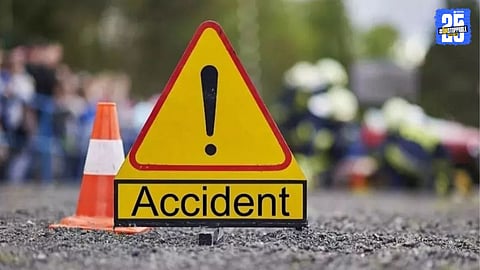 "Scene of the fatal accident where a milk tanker collided with a motorcycle, resulting in the instant death of a husband and wife."