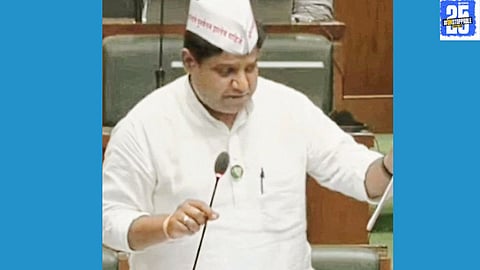 Hemant Ogale raising concerns over the urgent rehabilitation of displaced people in the Maharashtra Assembly."